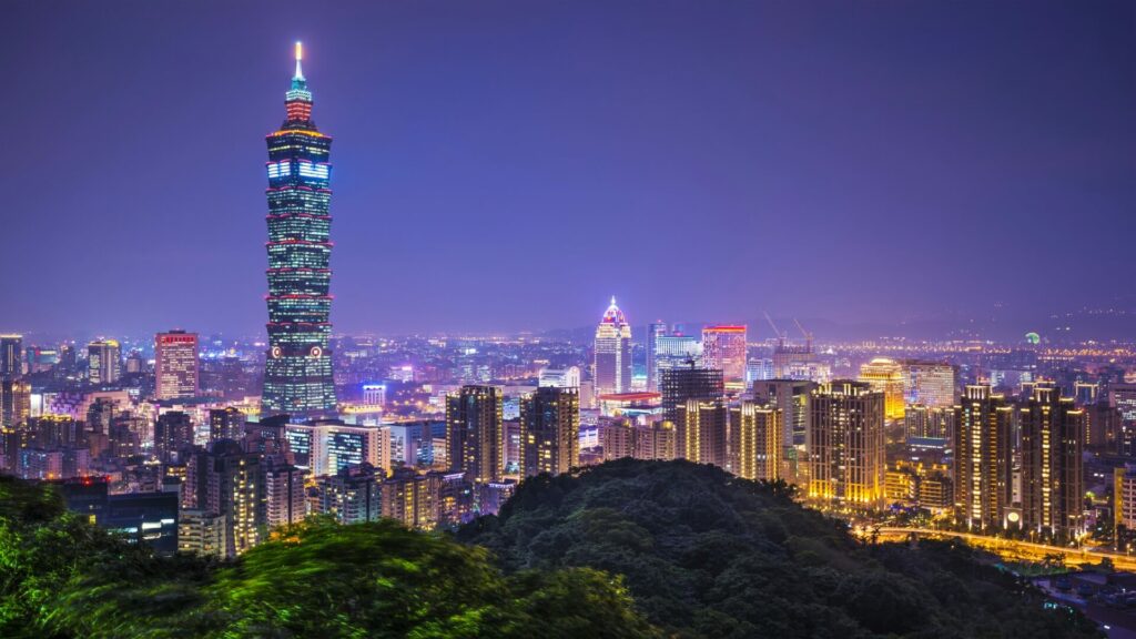 Taipei skyline at night