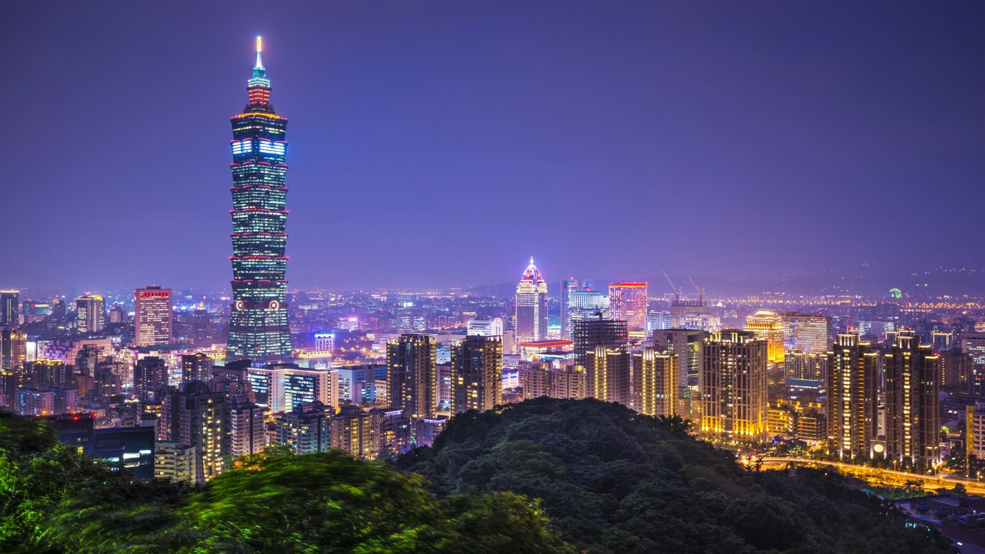 Taipei skyline at night